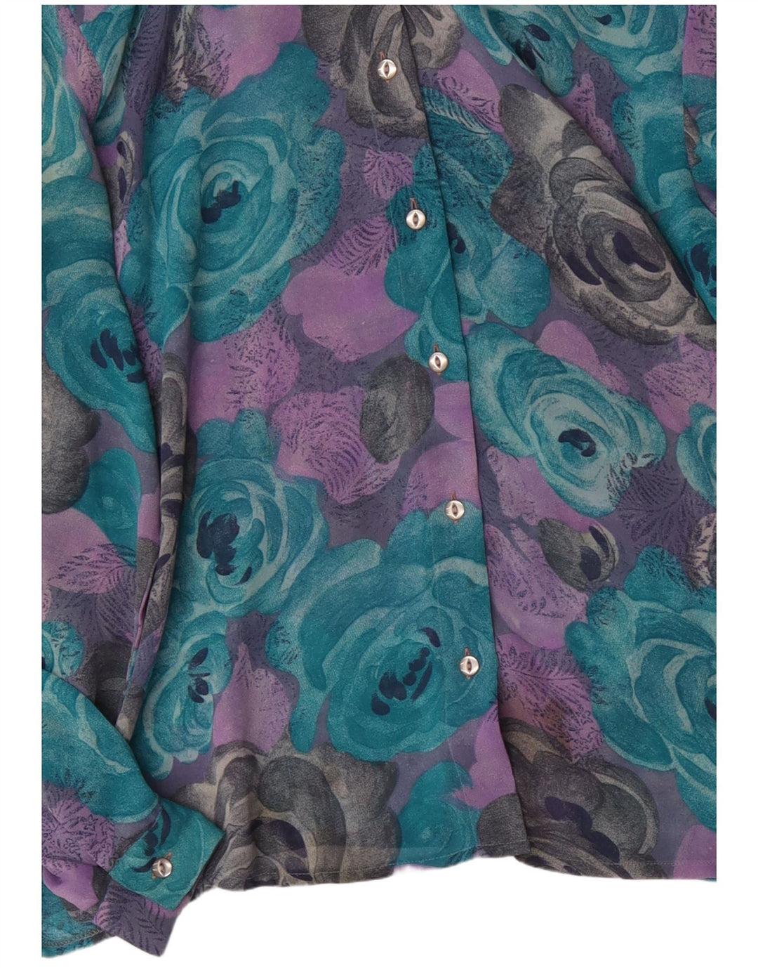 Женская блузка-рубашка VINTAGE UK 18 XL с разноцветным цветочным принтом