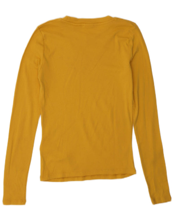 Женский топ Levi's с длинным рукавом UK 6 XS, желтый хлопок