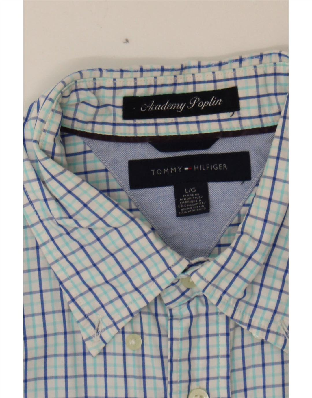 TOMMY HILFIGER Mens Shirt Large White Check Cotton Vintage Tommy Hilfiger and Second-Hand Tommy Hilfiger from Messina Hembry 