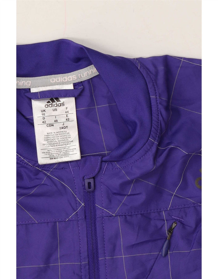 Женский спортивный костюм Adidas Top Jacket UK 16, большой полиэстер в фиолетовую клетку