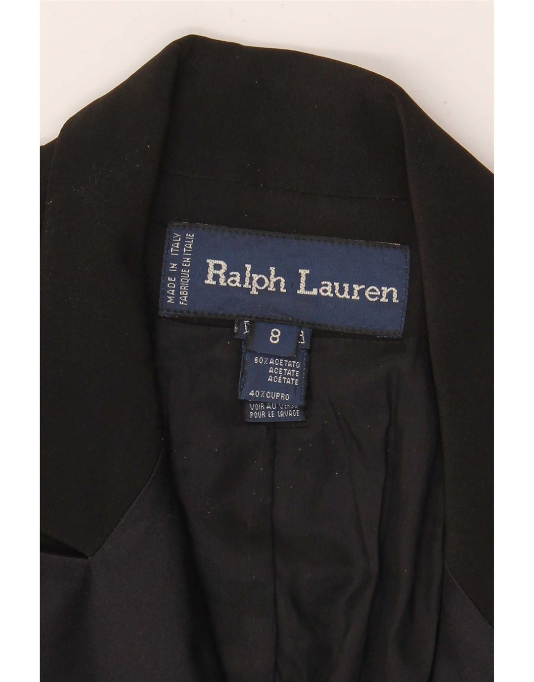 Женское двубортное пальто Ralph Lauren (США 8, средний черный ацетат)