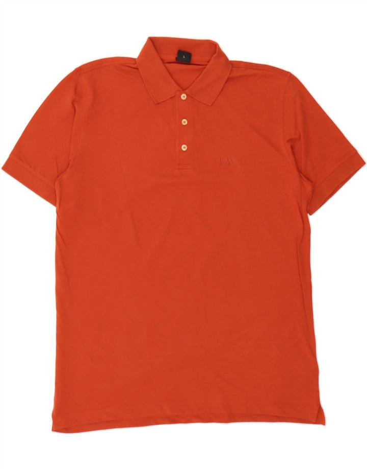 HUGO BOSS Mens Polo Shirt Large Red Cotton Vintage Hugo Boss and Second-Hand Hugo Boss from Messina Hembry 