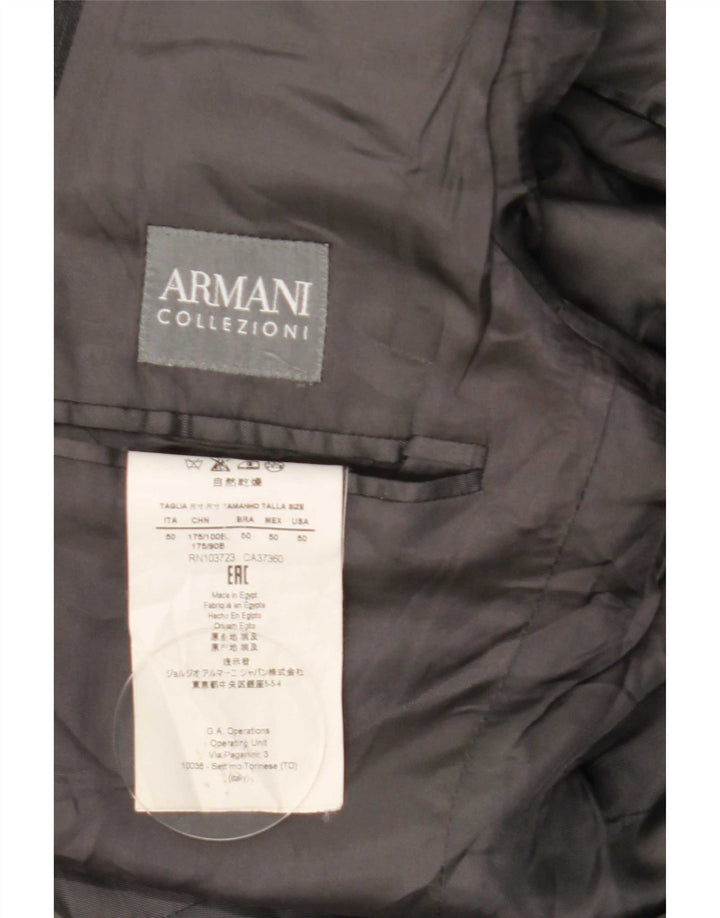 Мужской пиджак Armani Collezioni на 2 пуговицах IT 50, большой, серый, шерсть
