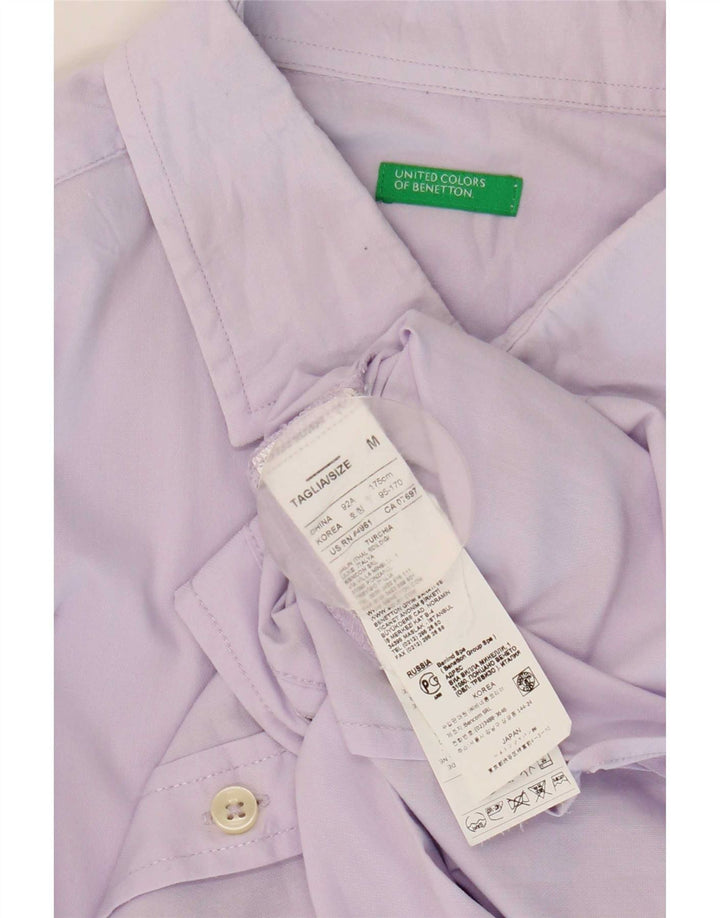 Мужская рубашка Benetton из хлопка среднего фиолетового цвета