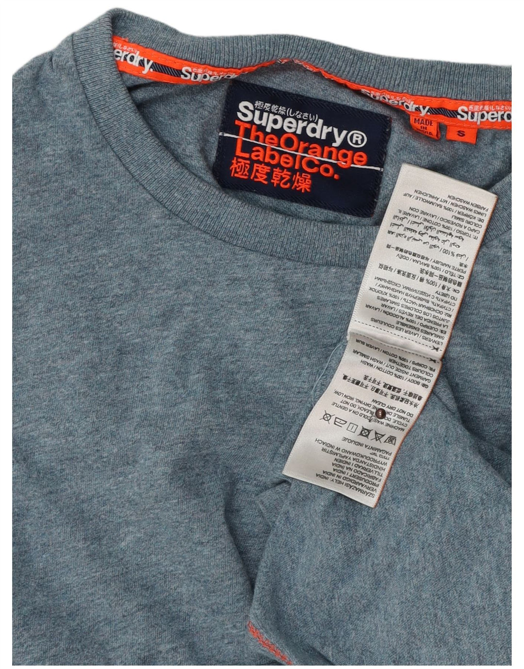 SUPERDRY Мужская футболка, маленький синий хлопок