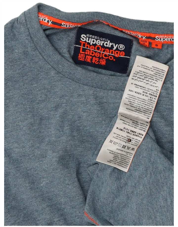 SUPERDRY Мужская футболка, маленький синий хлопок