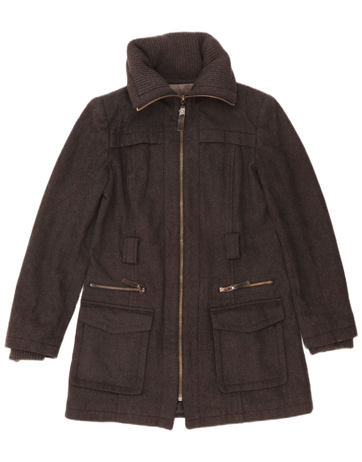 Женское пальто ZARA UK 14, большое, серое, шерстяное