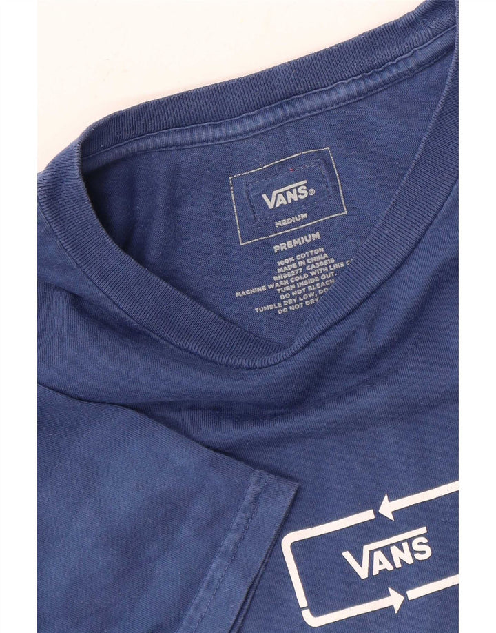 Мужская футболка Vans из хлопка среднего синего цвета с цветными блоками