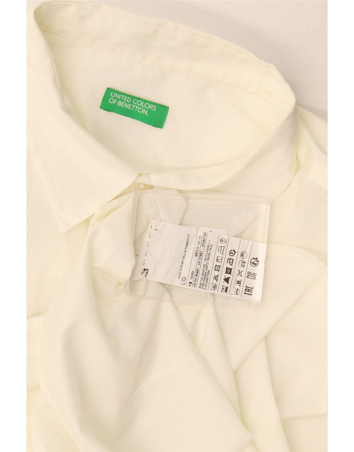 Мужская рубашка с коротким рукавом Benetton, большой белый хлопок, хлопок