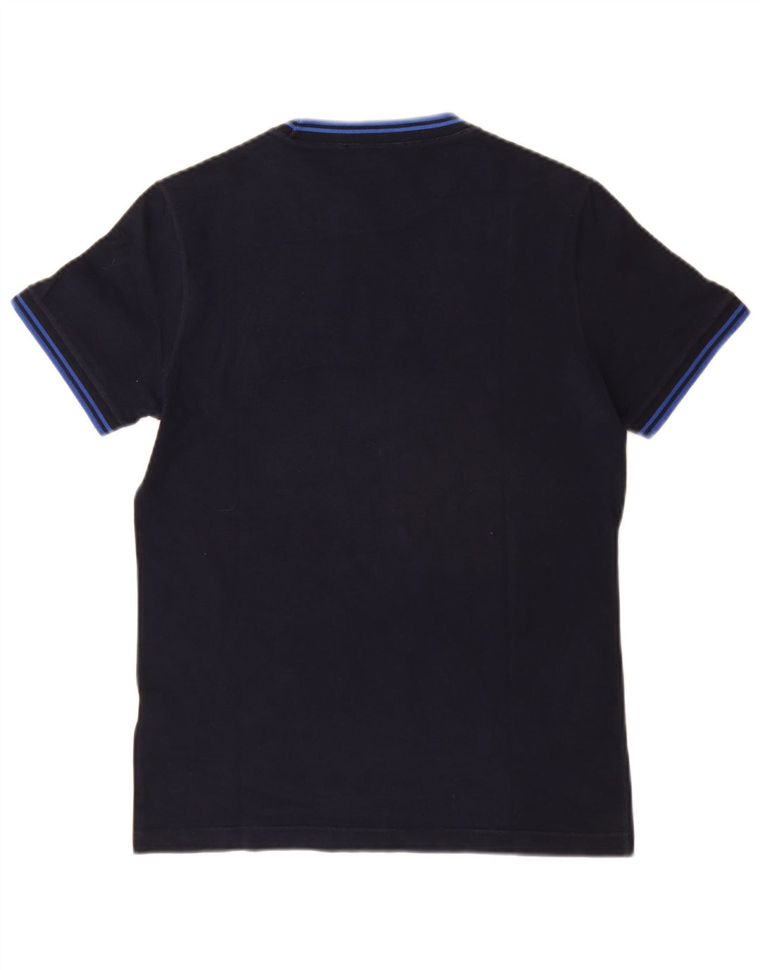 FRED PERRY Mens T-Shirt Top Small Navy Blue Cotton