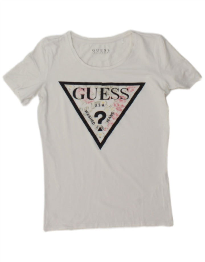 Женская футболка с рисунком Guess Top UK 12, средний белый