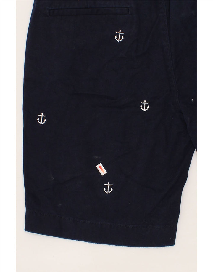 J. CREW Mens Graphic Chino Shorts W31 Medium Navy Blue Spotted Cotton Vintage J. Crew and Second-Hand J. Crew from Messina Hembry 