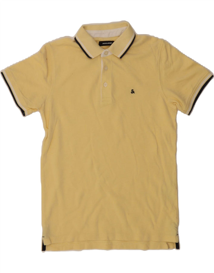 JACK & JONES Mens Polo Shirt Small Yellow Cotton Vintage Jack & Jones and Second-Hand Jack & Jones from Messina Hembry 