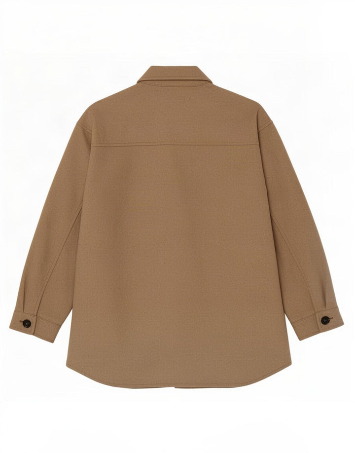 Женская куртка оверсайз Zara Shacket UK 10, маленький коричневый полиэстер