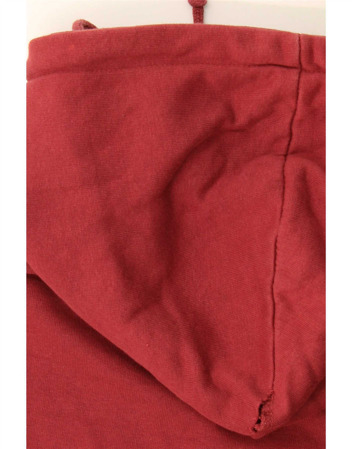 Женский укороченный джемпер с капюшоном и рисунком Pull & Bear UK 14, средний красный
