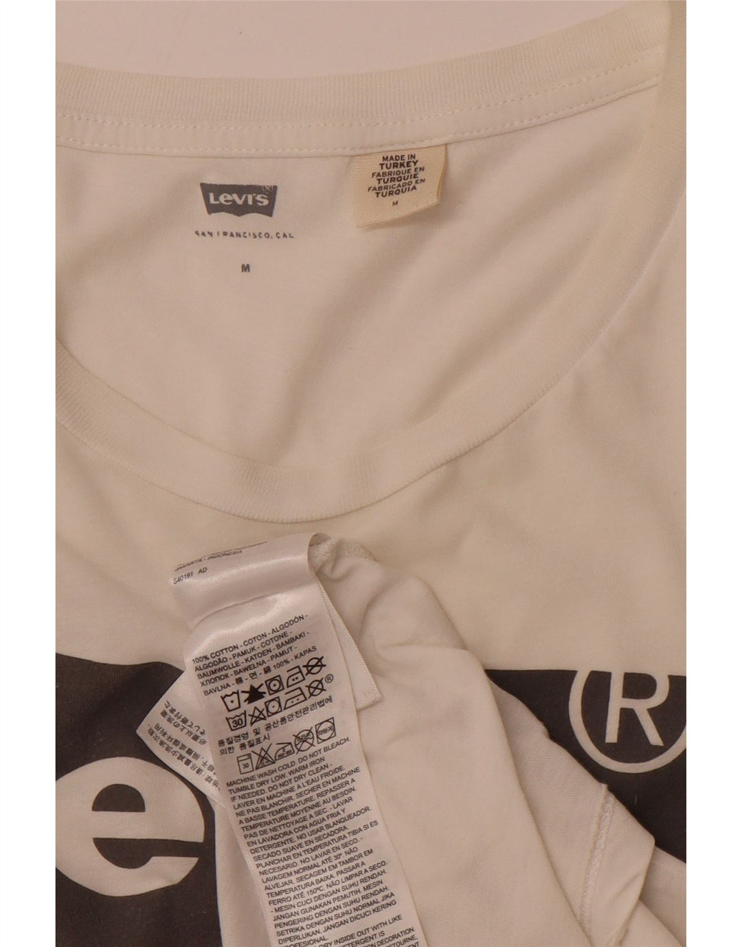 Женская футболка с рисунком LEVI'S Top UK 12, средний размер, белый хлопок