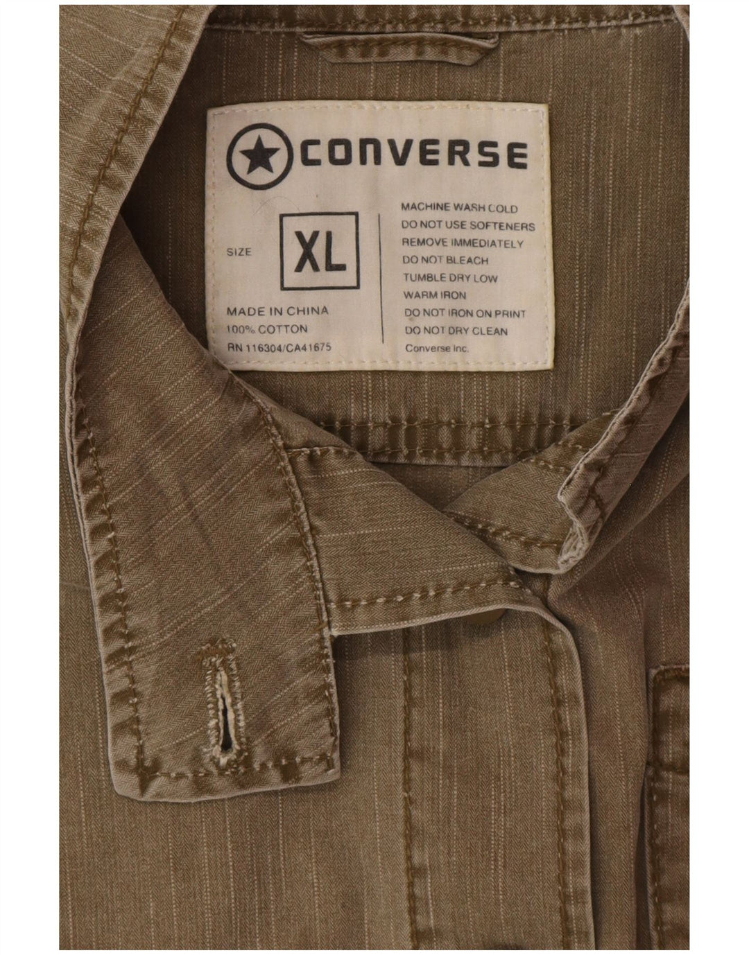 Женская куртка CONVERSE UK 18 XL, хлопок цвета хаки