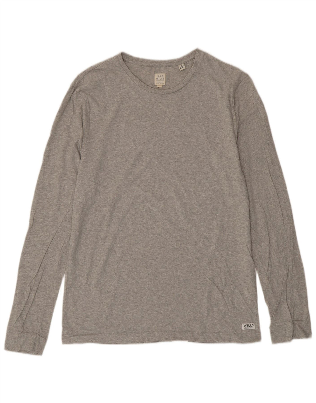 JACK WILLS Мужской топ с длинным рукавом, средний серый хлопок
