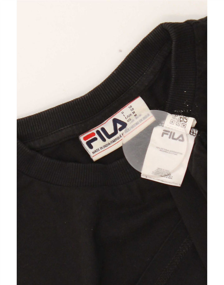 Fila Мужская футболка с рисунком Топ среднего размера, черный хлопок