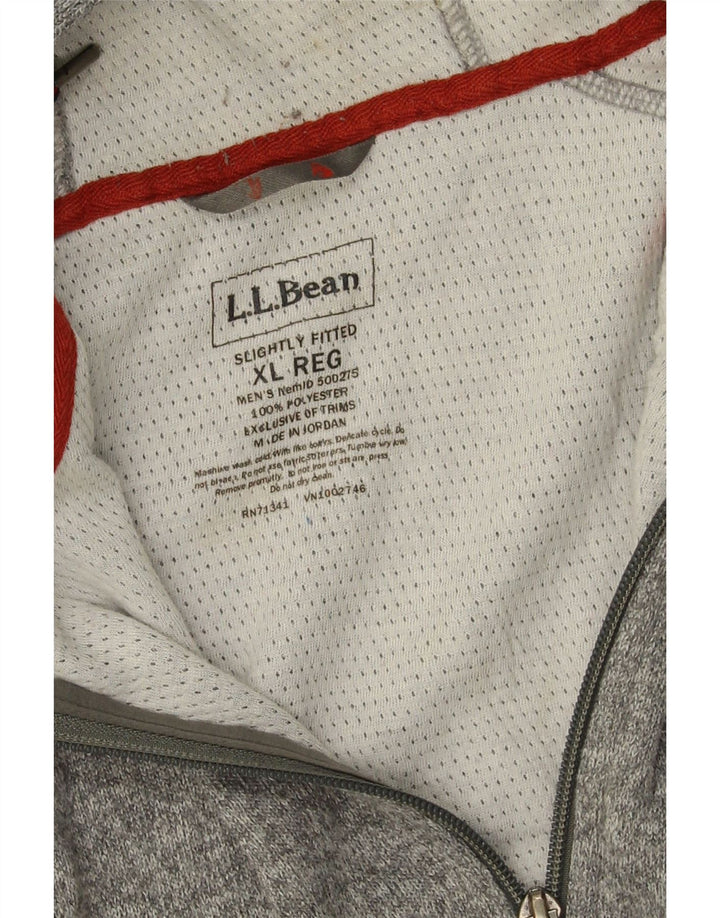 Мужской свитер с капюшоном на молнии L.L.Bean XL, серый полиэстер