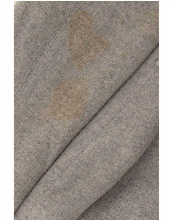 Женское полупальто с капюшоном Zara UK 10, маленькое серое, шерсть