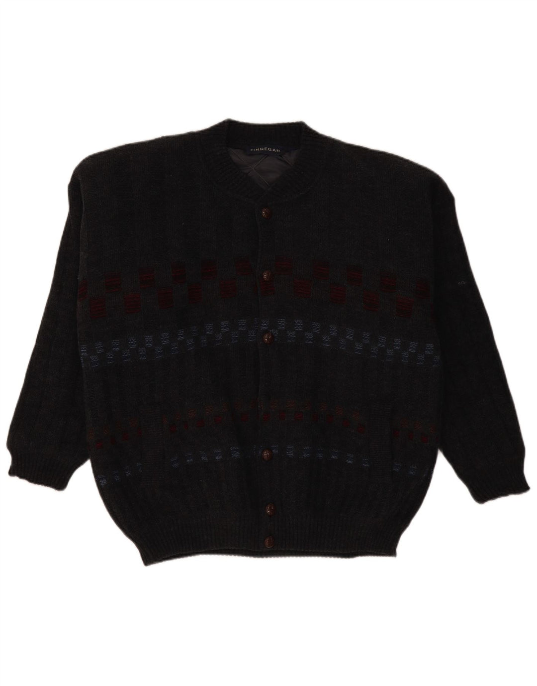 Мужской кардиган FINNEGAN, большой серый акрил с геометрическим рисунком