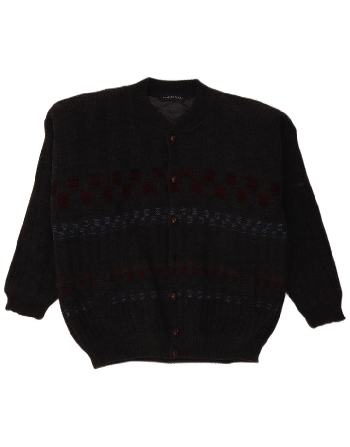 Мужской кардиган FINNEGAN, большой серый акрил с геометрическим рисунком