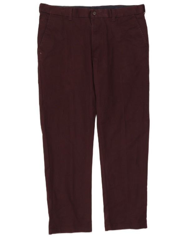 Мужские прямые брюки-чиносы Marks & Spencer W38 L31 бордовые, хлопок