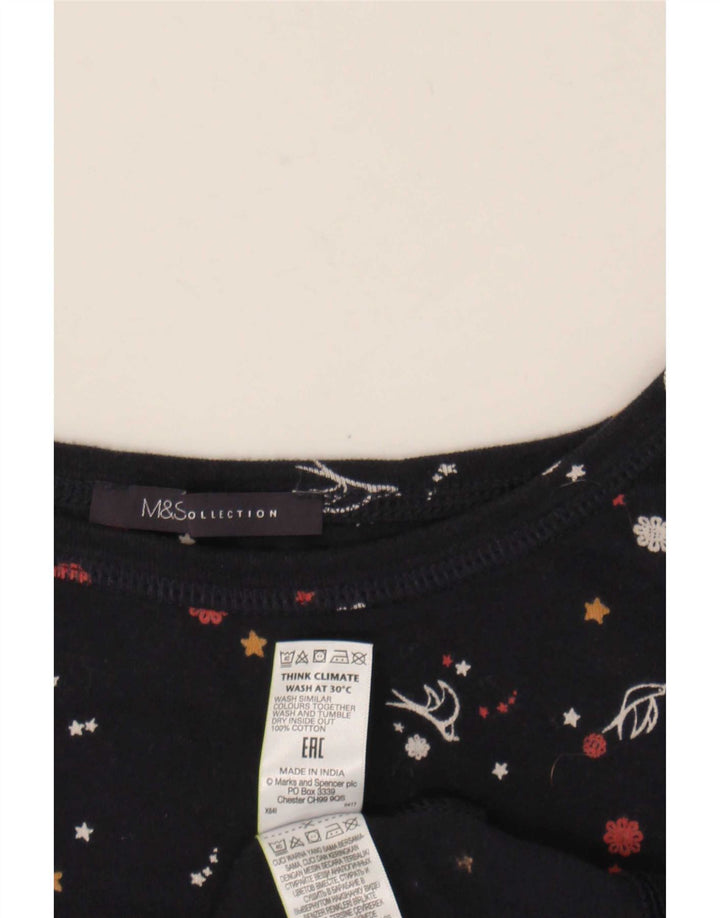 Женский топ с абстрактным узором Marks & Spencer, рукав 3/4, UK 20, 2XL, темно-синий