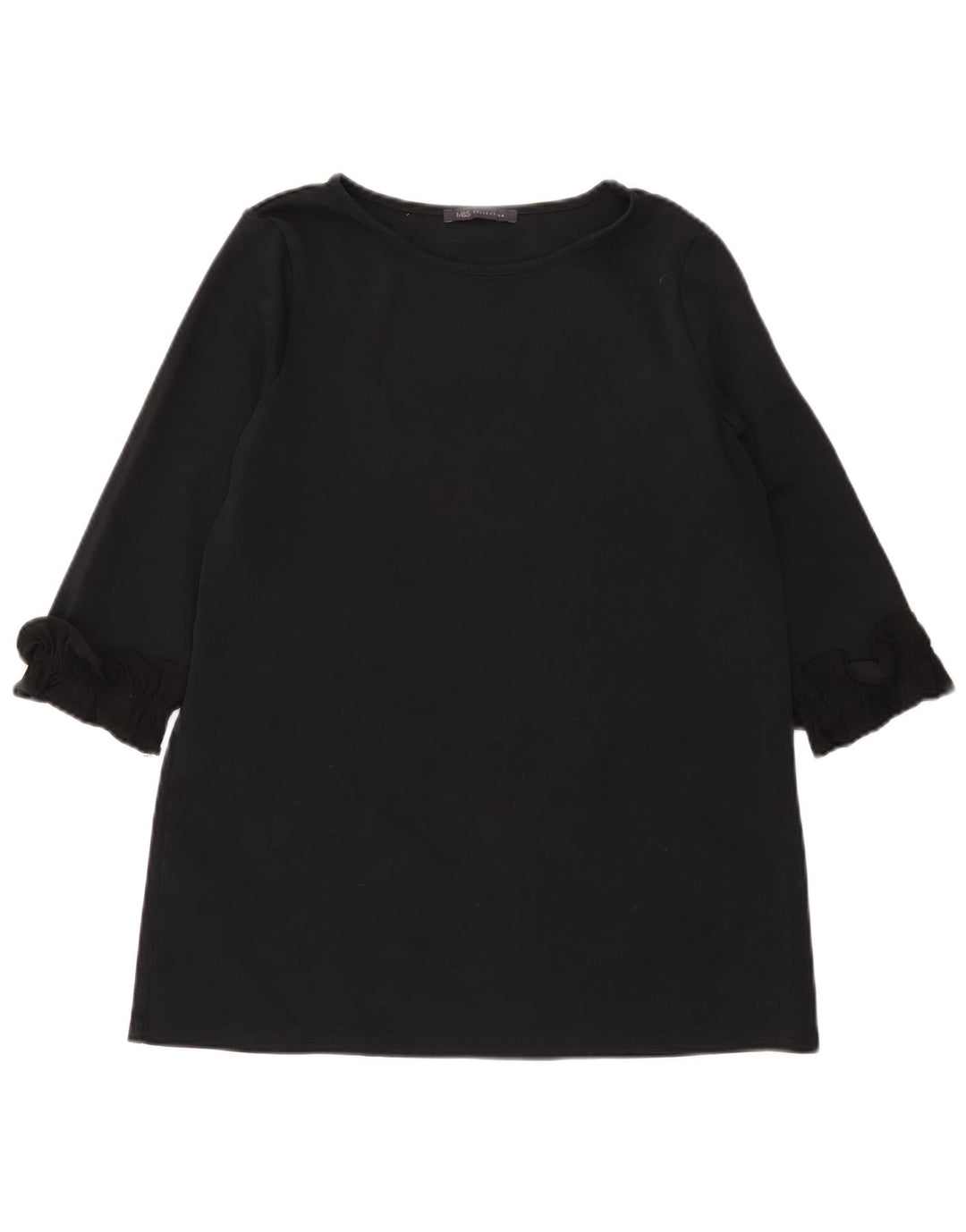 Женская туника с рукавом 3/4 Marks & Spencer UK 12, средний черный хлопок