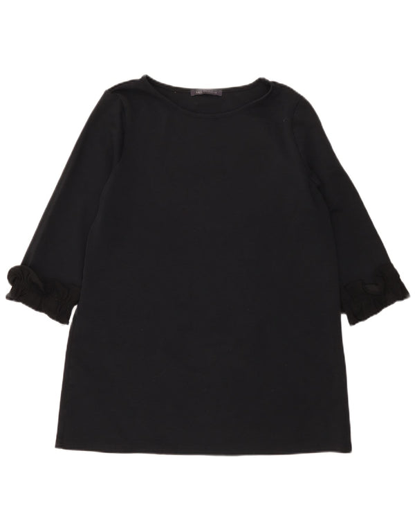 Женская туника с рукавом 3/4 Marks & Spencer UK 12, средний черный хлопок