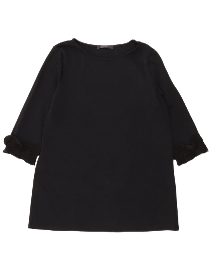 Женская туника с рукавом 3/4 Marks & Spencer UK 12, средний черный хлопок