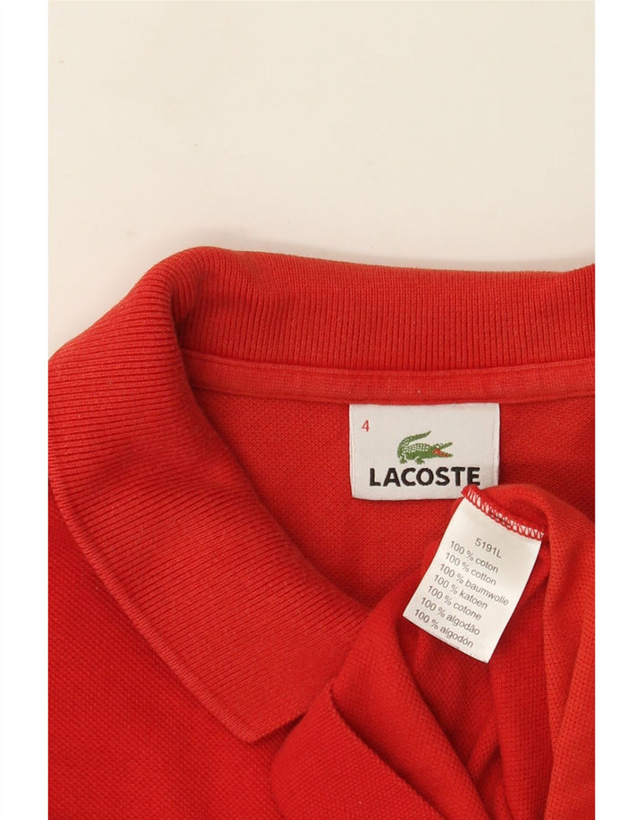 Мужская рубашка-поло Lacoste, размер 4, средний красный хлопок, размер 4