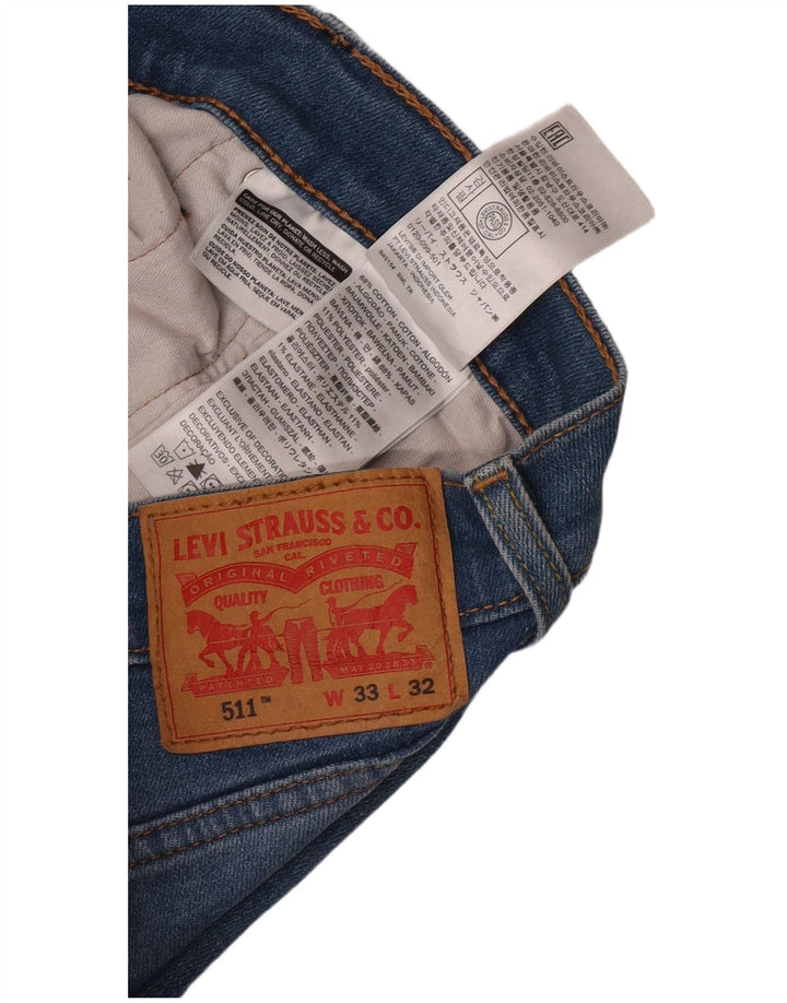 Мужские джинсы Levi's 511 Slim W33 L32 Синие, хлопок