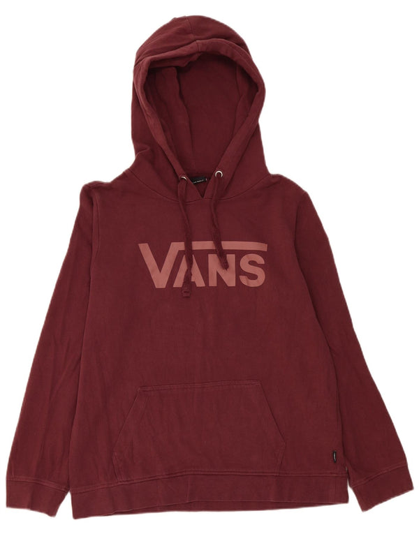 Женский джемпер с капюшоном с рисунком Vans UK 16, большой бордовый хлопок
