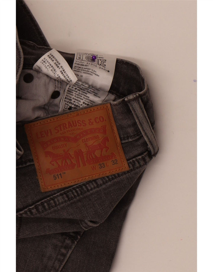 Мужские джинсы Levi's 511 Slim W33 L32 Серые хлопковые
