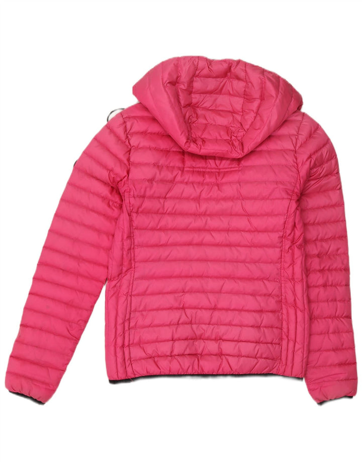 Женская утепленная куртка с капюшоном Superdry UK 10, маленький розовый нейлон