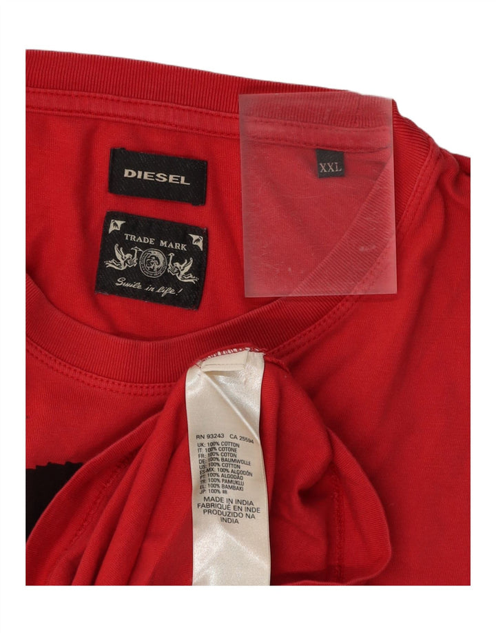 Мужская футболка с рисунком DIESEL 2XL, красный хлопок