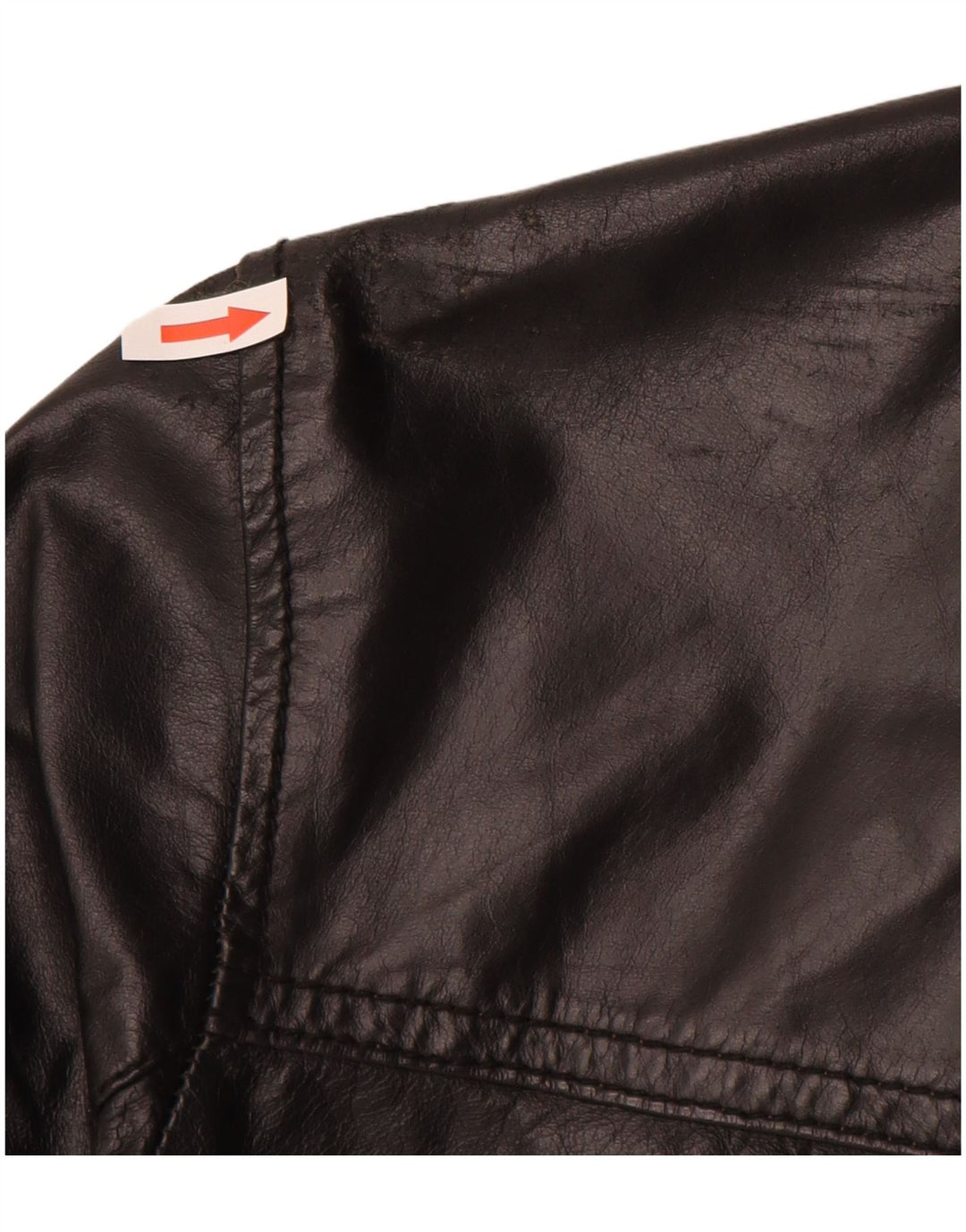 Винтажная мужская кожаная куртка UK 38, средняя черная кожаная куртка