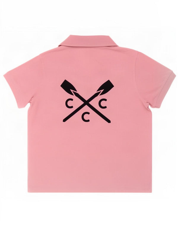 Женская рубашка-поло с графическим рисунком Crew Clothing UK 14, хлопок среднего розового цвета