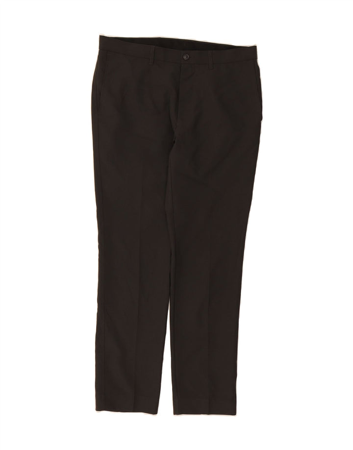 MARKS & SPENCER Womens Slim Chino Trousers W32 L29 Black Polyester Vintage Marks & Spencer and Second-Hand Marks & Spencer from Messina Hembry 