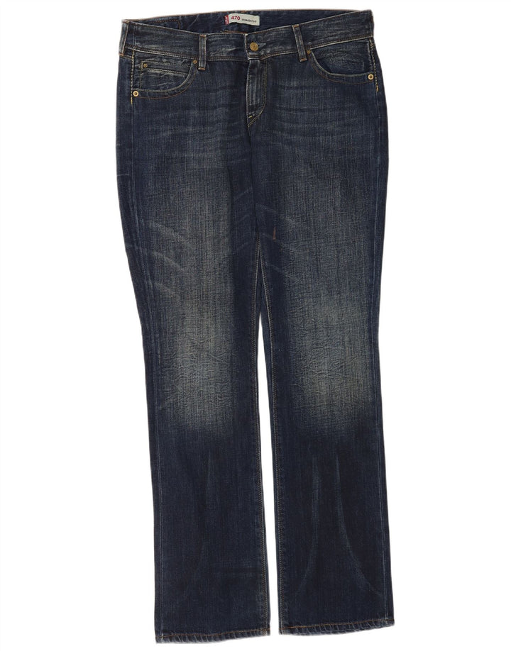 Женские прямые джинсы Levi's 470 W33 L34 темно-синие, хлопок
