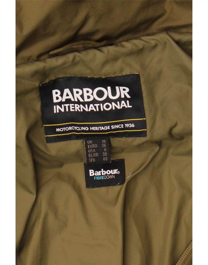 Женское длинное стеганое пальто с капюшоном Barbour UK 10, маленький цвет хаки
