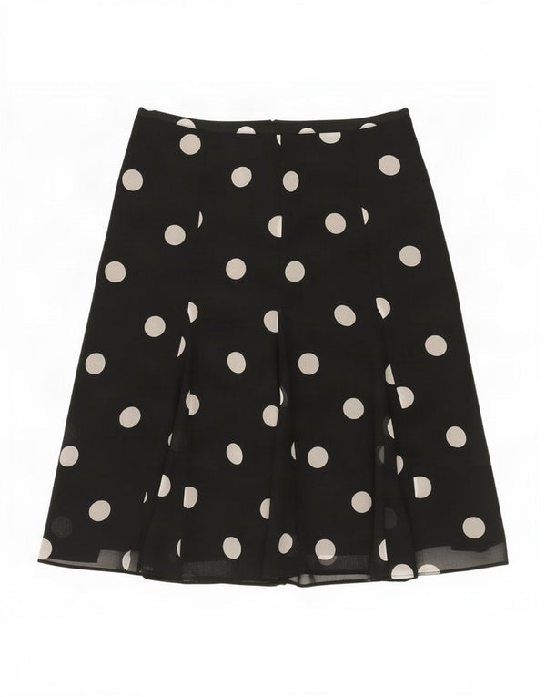 Женская юбка-трапеция Marks & Spencer UK 12 Medium W30 Черная в горошек