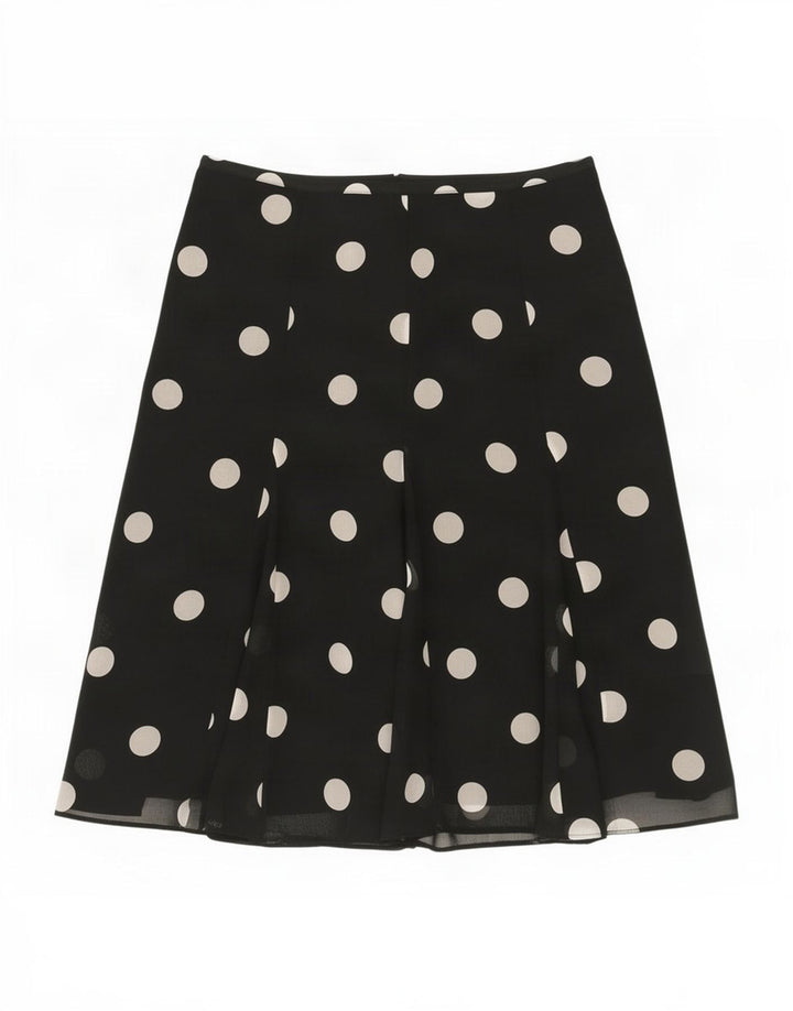 Женская юбка-трапеция Marks & Spencer UK 12 Medium W30 Черная в горошек