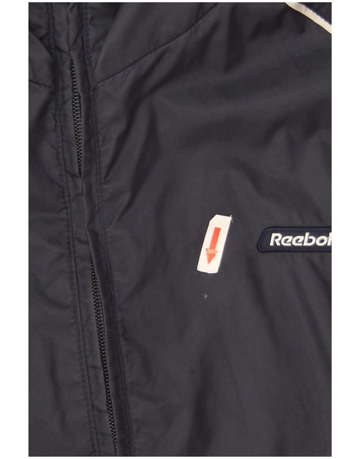 Мужская дождевик Reebok UK 40, большая темно-синяя нейлоновая куртка