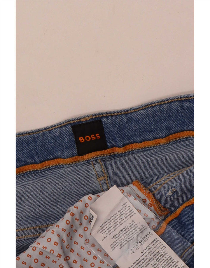 Мужские прямые джинсы Hugo Boss W44 L32, синий хлопок