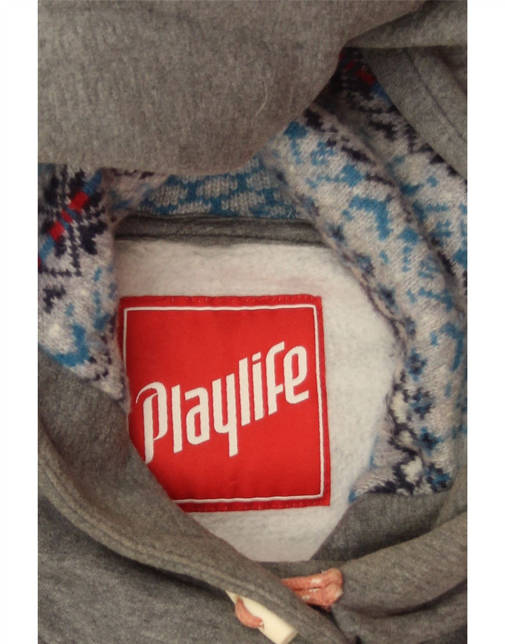 Женский джемпер с капюшоном Playlife UK 10, маленький серый