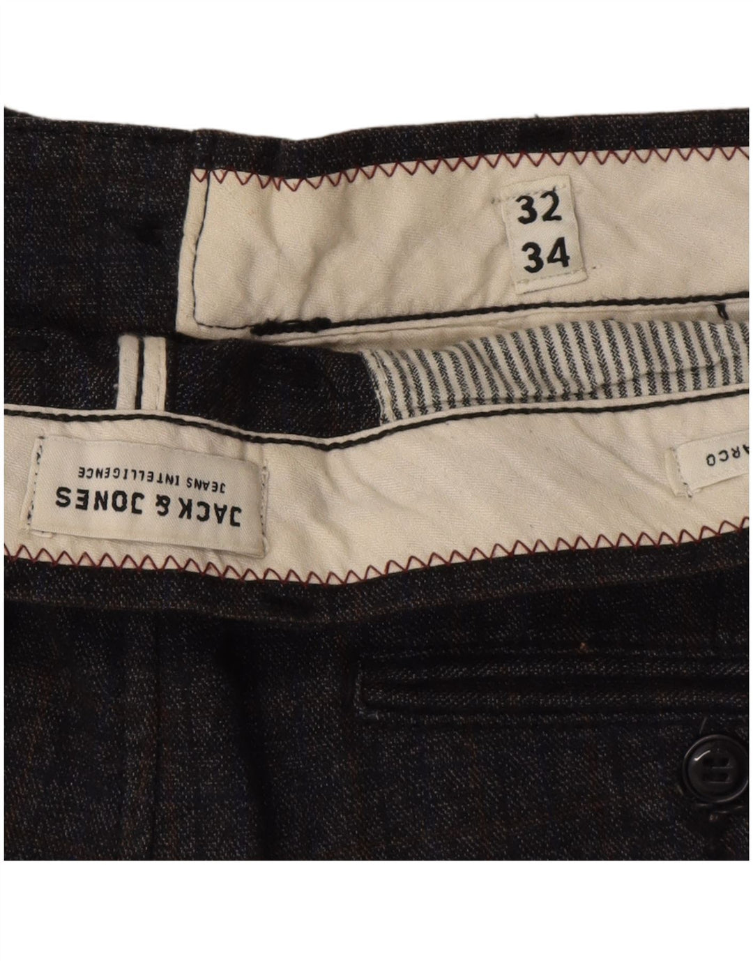 Мужские повседневные брюки Jack & Jones Marco W32 L34 серые в клетку из полиэстера