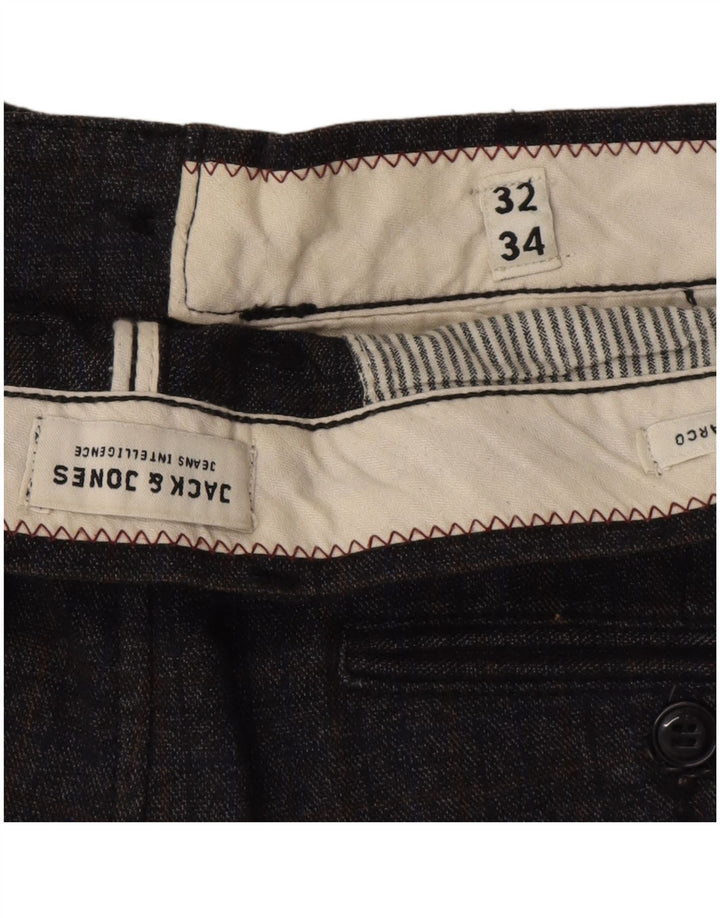 Мужские повседневные брюки Jack & Jones Marco W32 L34 серые в клетку из полиэстера